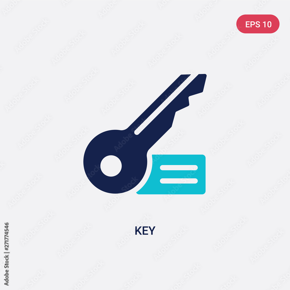 Aufkleber two color key vector icon from gdpr concept. isolated blue key vector sign symbol can be use for web