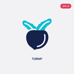 two color turnip vector icon from gastronomy concept. isolated blue turnip vector sign symbol can be use for web, mobile and logo. eps 10