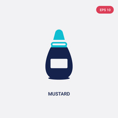 Obraz premium two color mustard vector icon from gastronomy concept. isolated blue mustard vector sign symbol can be use for web, mobile and logo. eps 10