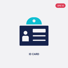 two color id card vector icon from gdpr concept. isolated blue id card vector sign symbol can be use for web, mobile and logo. eps 10