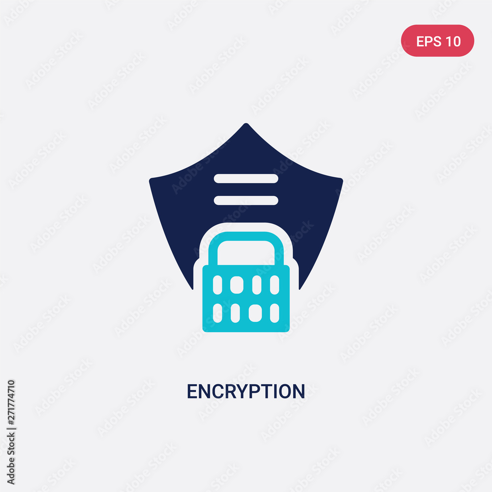 Poster two color encryption vector icon from gdpr concept. isolated blue encryption vector sign symbol can 