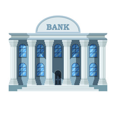 Stylish bank building vector design illustration isolated on white background