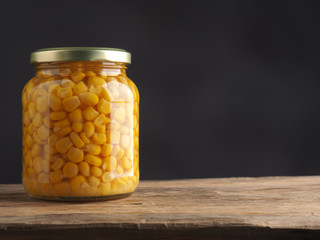 Organic corn in a jar
