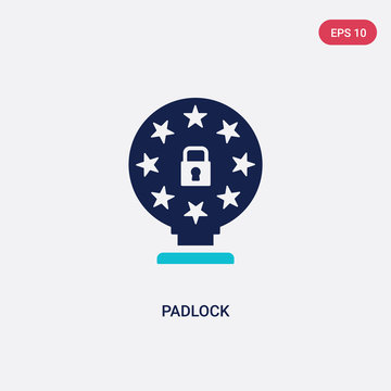 two color padlock vector icon from gdpr concept. isolated blue padlock vector sign symbol can be use for web, mobile and logo. eps 10