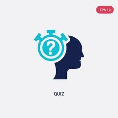 two color quiz vector icon from general concept. isolated blue quiz vector sign symbol can be use for web, mobile and logo. eps 10