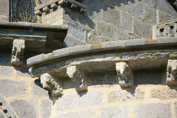 medieval church in saint-nectaire (france)