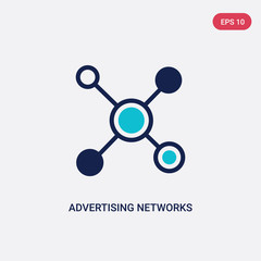 two color advertising networks vector icon from general-1 concept. isolated blue advertising networks vector sign symbol can be use for web, mobile and logo. eps 10