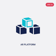 Naklejka premium two color ar platform vector icon from general-1 concept. isolated blue ar platform vector sign symbol can be use for web, mobile and logo. eps 10
