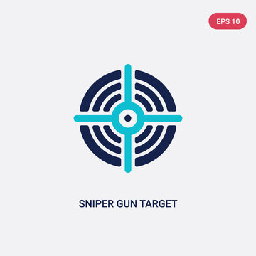 two color sniper gun target vector icon from general concept. isolated blue sniper gun target vector sign symbol can be use for web, mobile and logo. eps 10