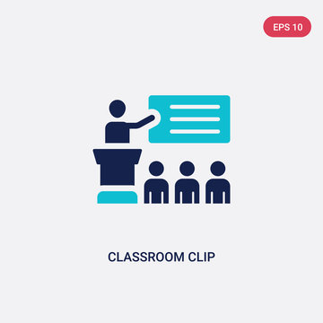 two color classroom clip vector icon from general concept. isolated blue classroom clip vector sign symbol can be use for web, mobile and logo. eps 10