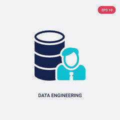 two color data engineering vector icon from general-1 concept. isolated blue data engineering vector sign symbol can be use for web, mobile and logo. eps 10