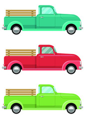 Retro pickup vector design illustration isolated on white background