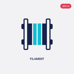 two color filament vector icon from general-1 concept. isolated blue filament vector sign symbol can be use for web, mobile and logo. eps 10