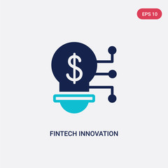 two color fintech innovation vector icon from general-1 concept. isolated blue fintech innovation vector sign symbol can be use for web, mobile and logo. eps 10