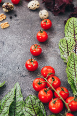 Beautiful detox menu layout. Space for design or recipe. Top view.