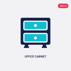 two color office cabinet vector icon from general concept. isolated blue office cabinet vector sign symbol can be use for web, mobile and logo. eps 10