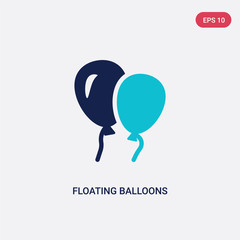 two color floating balloons vector icon from general concept. isolated blue floating balloons vector sign symbol can be use for web, mobile and logo. eps 10