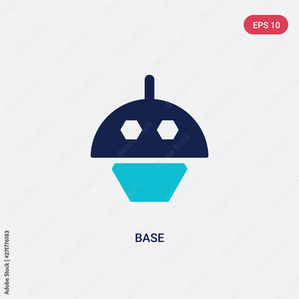 Poster two color base vector icon from geometry concept. isolated blue base vector sign symbol can be use f