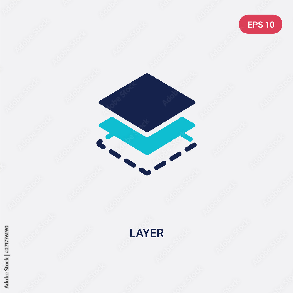 Poster two color layer vector icon from geometry concept. isolated blue layer vector sign symbol can be use