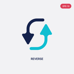 two color reverse vector icon from geometry concept. isolated blue reverse vector sign symbol can be use for web, mobile and logo. eps 10
