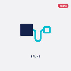 Fototapeta premium two color spline vector icon from geometry concept. isolated blue spline vector sign symbol can be use for web, mobile and logo. eps 10