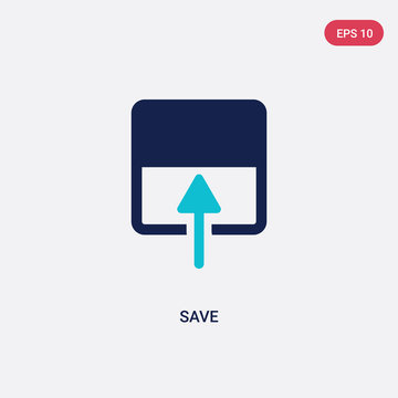 two color save vector icon from geometry concept. isolated blue save vector sign symbol can be use for web, mobile and logo. eps 10