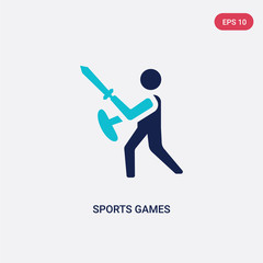 two color sports games vector icon from greece concept. isolated blue sports games vector sign symbol can be use for web, mobile and logo. eps 10