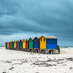 Naklejka premium Colourful Beach Houses in Muizenberg, South Africa