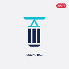 two color boxing bag vector icon from gym and fitness concept. isolated blue boxing bag vector sign symbol can be use for web, mobile and logo. eps 10