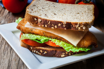 Breaded chicken sandwich