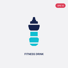 Fototapeta premium two color fitness drink vector icon from gym and fitness concept. isolated blue fitness drink vector sign symbol can be use for web, mobile and logo. eps 10