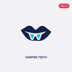 two color vampire teeth vector icon from halloween concept. isolated blue vampire teeth vector sign symbol can be use for web, mobile and logo. eps 10