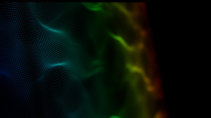 Obraz premium Popular abstract motion background Digital waving surface. Seamless loop. 3d animated 4K