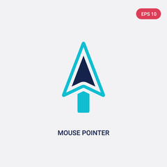 two color mouse pointer vector icon from hardware concept. isolated blue mouse pointer vector sign symbol can be use for web, mobile and logo. eps 10