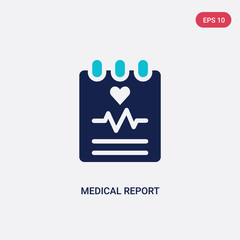 two color medical report vector icon from health and medical concept. isolated blue medical report vector sign symbol can be use for web, mobile and logo. eps 10