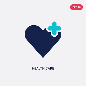 two color health care vector icon from health and medical concept. isolated blue health care vector sign symbol can be use for web, mobile and logo. eps 10