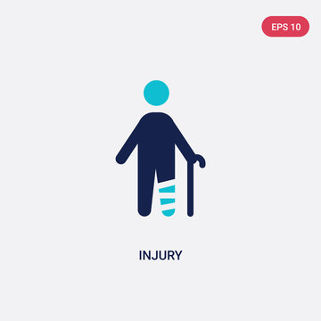 two color injury vector icon from health and medical concept. isolated blue injury vector sign symbol can be use for web, mobile and logo. eps 10