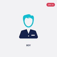 two color boy vector icon from health concept. isolated blue boy vector sign symbol can be use for web, mobile and logo. eps 10