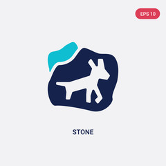 Obraz premium two color stone vector icon from history concept. isolated blue stone vector sign symbol can be use for web, mobile and logo. eps 10