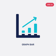 two color graph bar vector icon from hockey concept. isolated blue graph bar vector sign symbol can be use for web, mobile and logo. eps 10