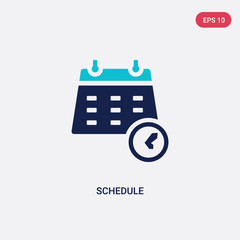 two color schedule vector icon from hockey concept. isolated blue schedule vector sign symbol can be use for web, mobile and logo. eps 10