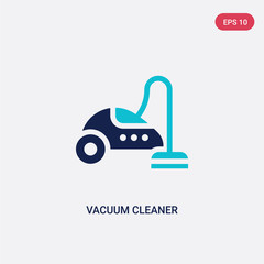 two color vacuum cleaner vector icon from hotel concept. isolated blue vacuum cleaner vector sign symbol can be use for web, mobile and logo. eps 10