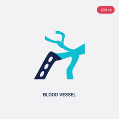 two color blood vessel vector icon from human body parts concept. isolated blue blood vessel vector sign symbol can be use for web, mobile and logo. eps 10