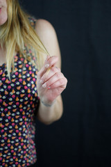 Detail of the hand of a woman