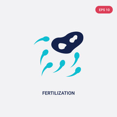 two color fertilization vector icon from human body parts concept. isolated blue fertilization vector sign symbol can be use for web, mobile and logo. eps 10
