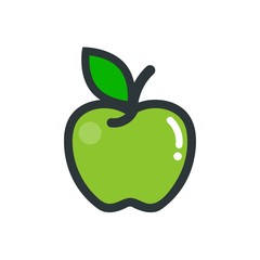 cartoon apple green vector