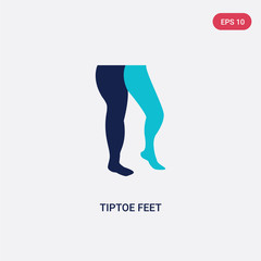 two color tiptoe feet vector icon from human body parts concept. isolated blue tiptoe feet vector sign symbol can be use for web, mobile and logo. eps 10