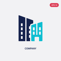 two color company vector icon from human resources concept. isolated blue company vector sign symbol can be use for web, mobile and logo. eps 10