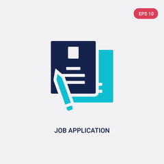 Obraz premium two color job application vector icon from human resources concept. isolated blue job application vector sign symbol can be use for web, mobile and logo. eps 10