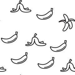 Banana Friut Icon Seamless Pattern Vector. Yellow Food Symbol. Silhouette Bunch. Tropical Nature Diet. Sweet Vegetarian Natural Sign. Eco Object Illustration